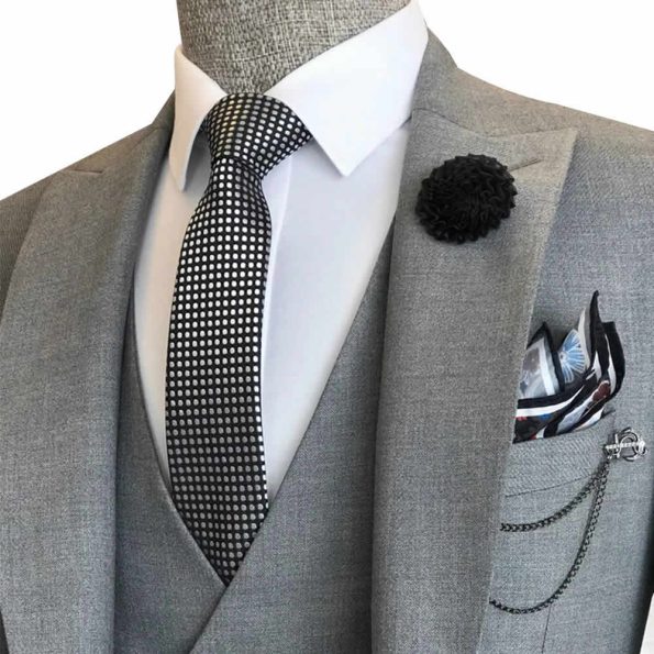 Light Grey Wedding Suit Cloes Front