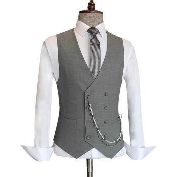 Light Grey Wedding Suit Waistcoat
