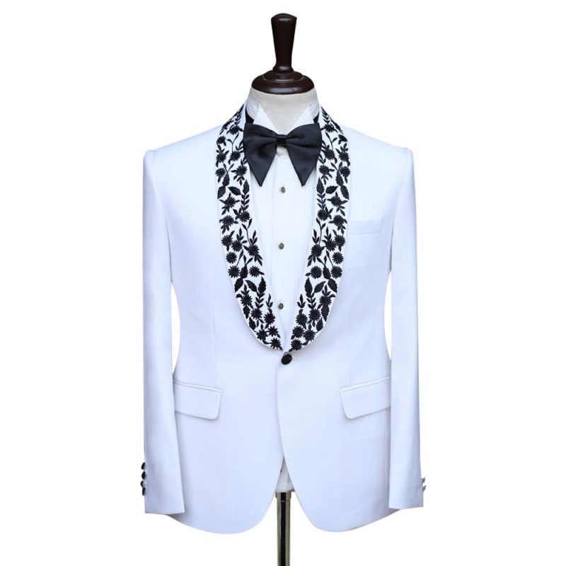 white groom tuxedo