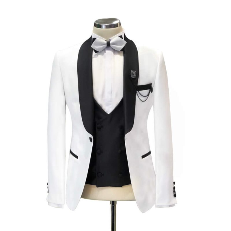 White Tuxedo With Black Lapel