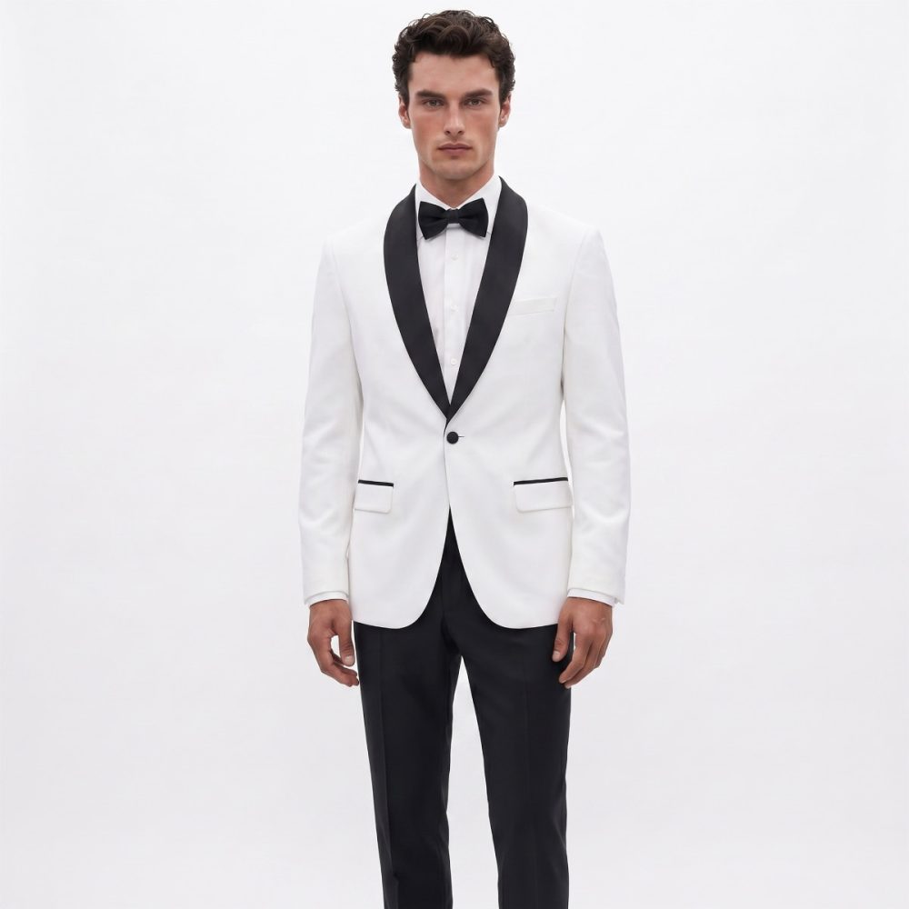 Andre Emilio Custom White Dinner Jacket For Men