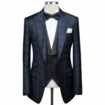 Mens Blue Checked Suit