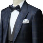 Mens Blue Checked Suit