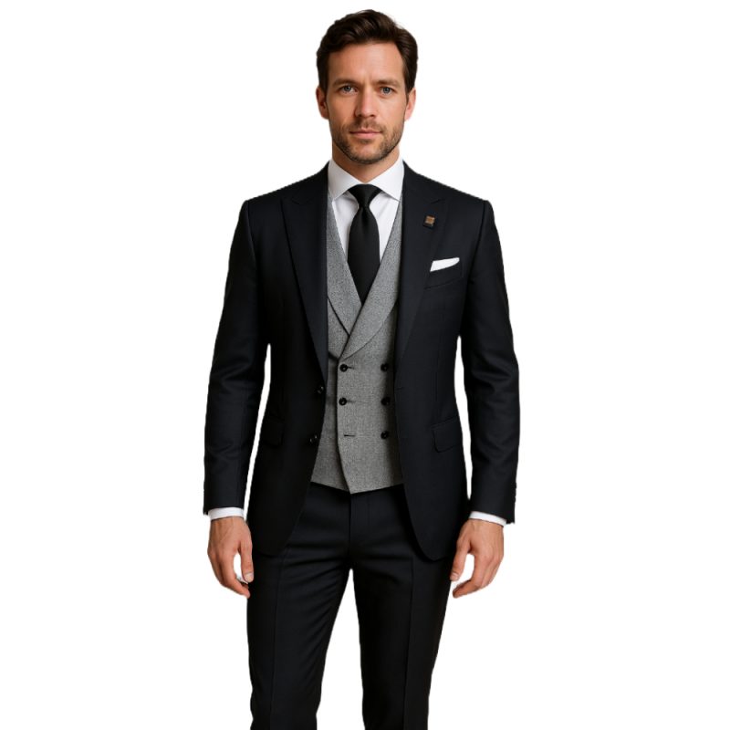 Velvet Tuxedo Black Dinner Suit Waistcoat SIMON Black Velvet