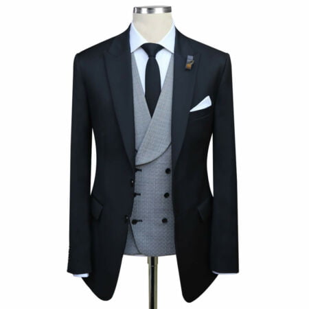 Black Suit With Grey Vest