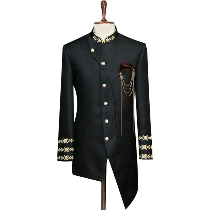 Angle Cut Black Luxury Suit