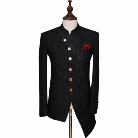 Black Angle Cut Luxury Coat