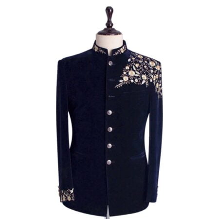 Blue Embroidered Luxury Suit