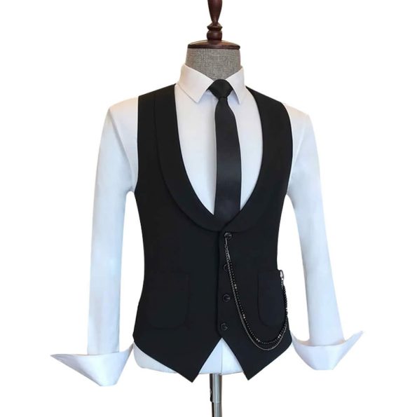 Custom Black Suit Vest