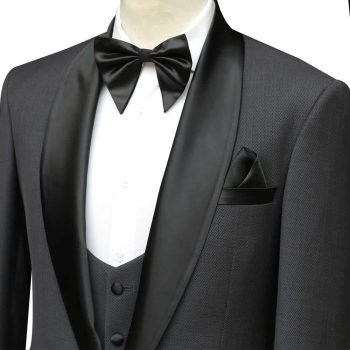 Grey Tuxedo Suit Colse Front