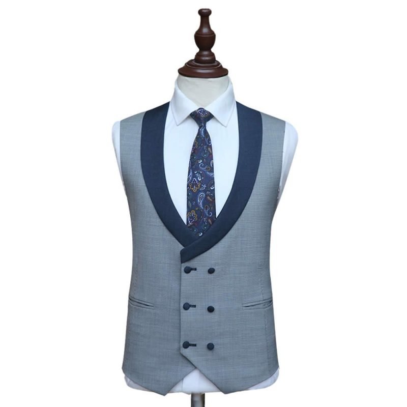 Mens Blue Wedding Suit Vest