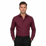 Andre Emilio Burgundy Dress Shirt For Men