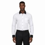 Andre Emilio White Shirt With Black Collar