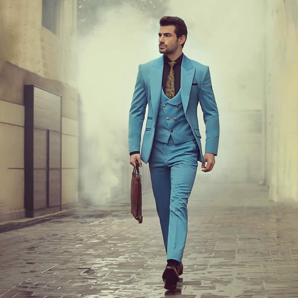 Buy Men Blue Suits Slim Fit Summer Suit Party Wear 3 Piece Suit, Business  Suit, One Button Bespoke Online in India - Etsy | Blue suit men, Business  casual attire for men,