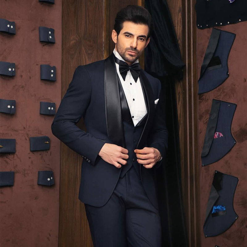 Deep Blue Tuxedo with Silk Lapel