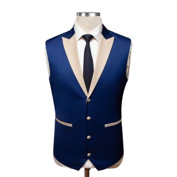 Buy Navy Blue Slim Fit Vest by GentWith | Worldwide Shipping
