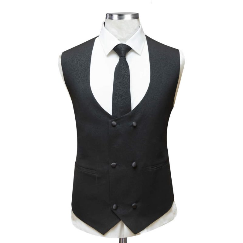Black Double-Breasted Vest