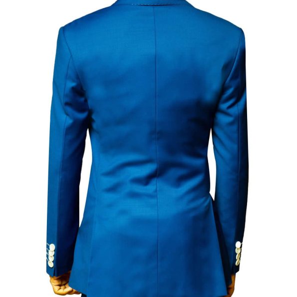 Royal Blue Double Breasted Suit Back