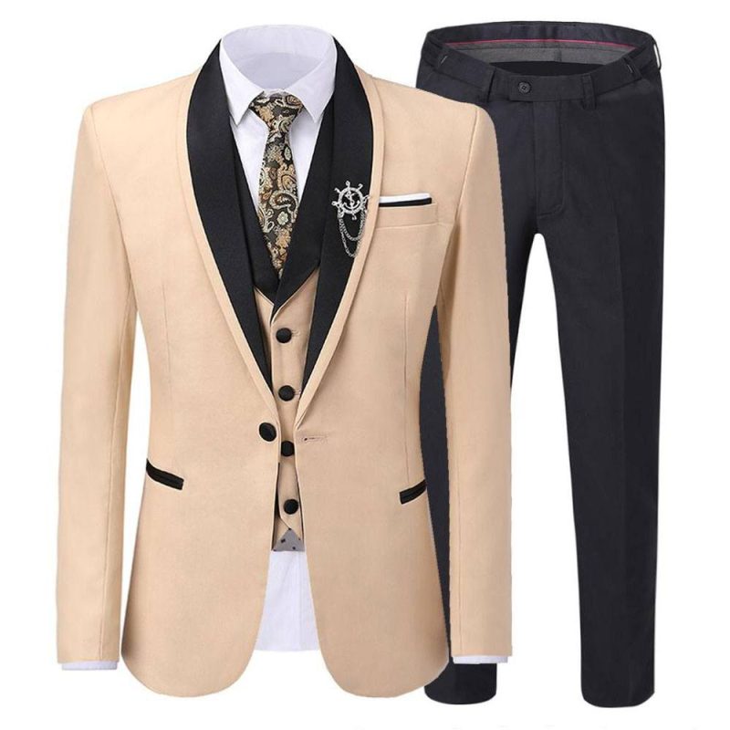 Cream Tuxedo Wedding Suit