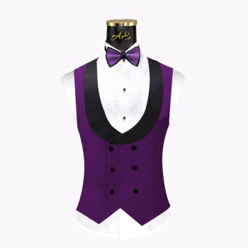 Black & Lavender Tuxedo Vest