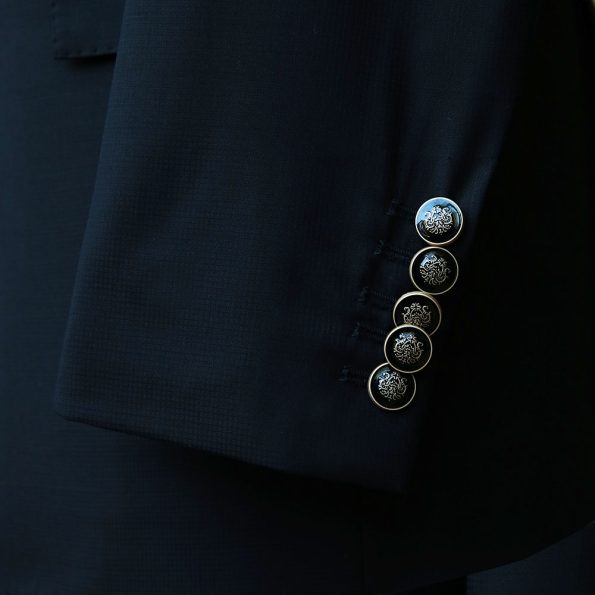 Dark Blue Double Breasted Suit Brass Buttons