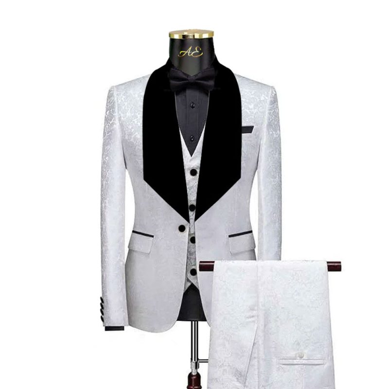 White And Black Tuxedo With White Pant