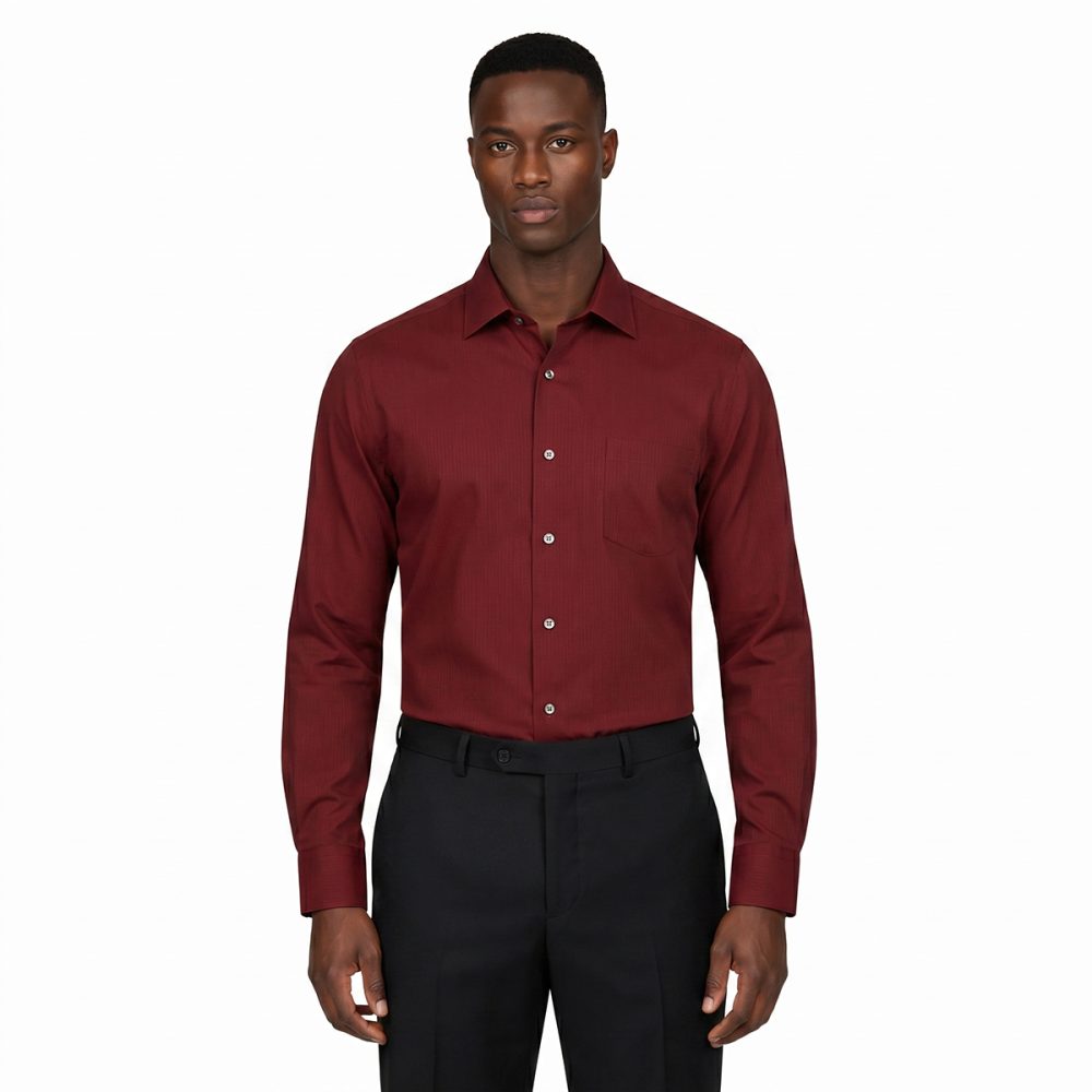 Andre Emilio Maroon Dress Shirt For Men