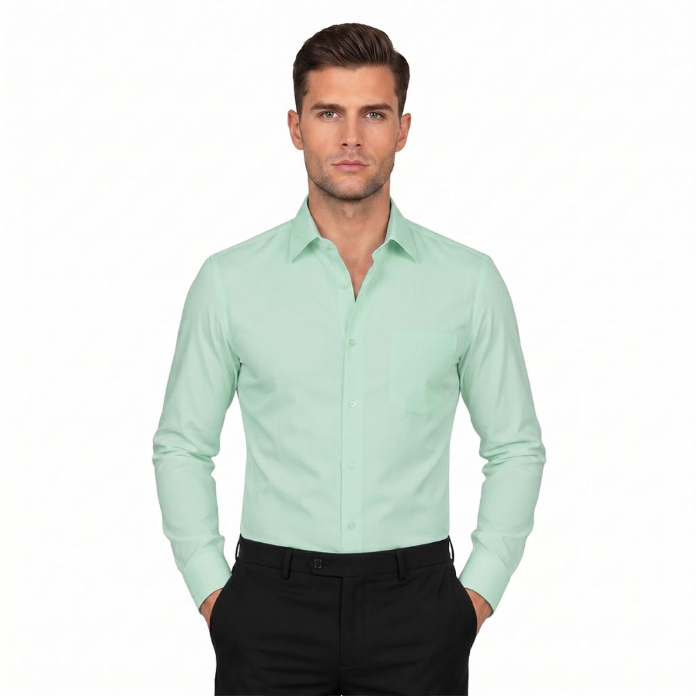 Light Green Dress Shirt For Men