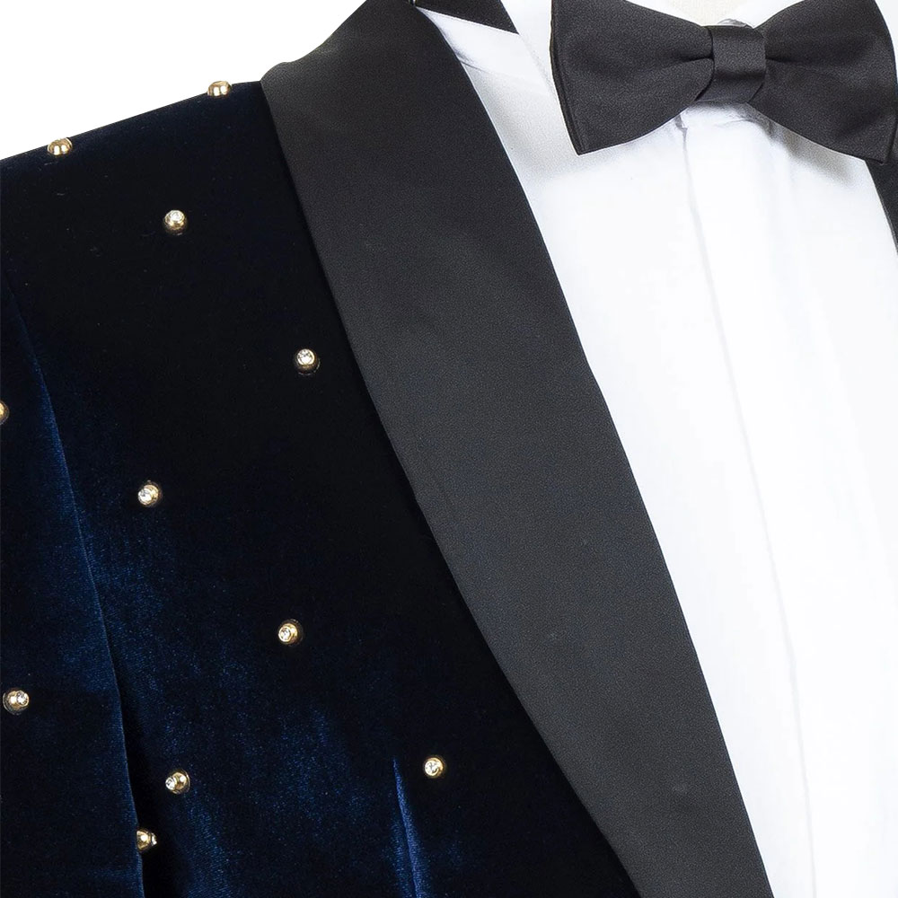 Order Blue Velvet Tuxedo Jacket | 10% Off | Free Shipping
