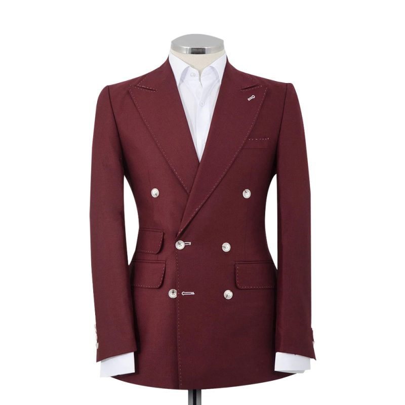 Burgundy Double Breasted Suit