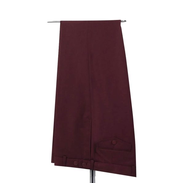 Burgundy Double Breasted Suit Pant