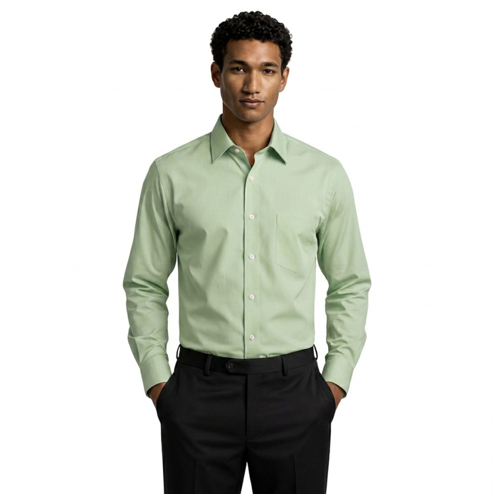 Custom Men Men Pale Green Shirt