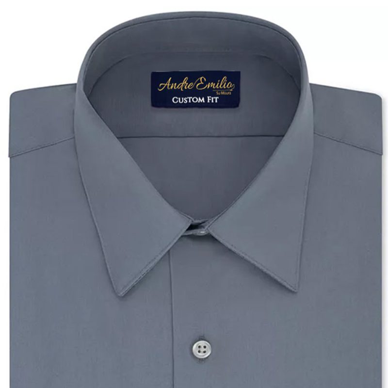 Steel Grey Dress Shirt Collar