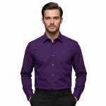 Andre Emilio Deep Purple Dress Shirt For Men
