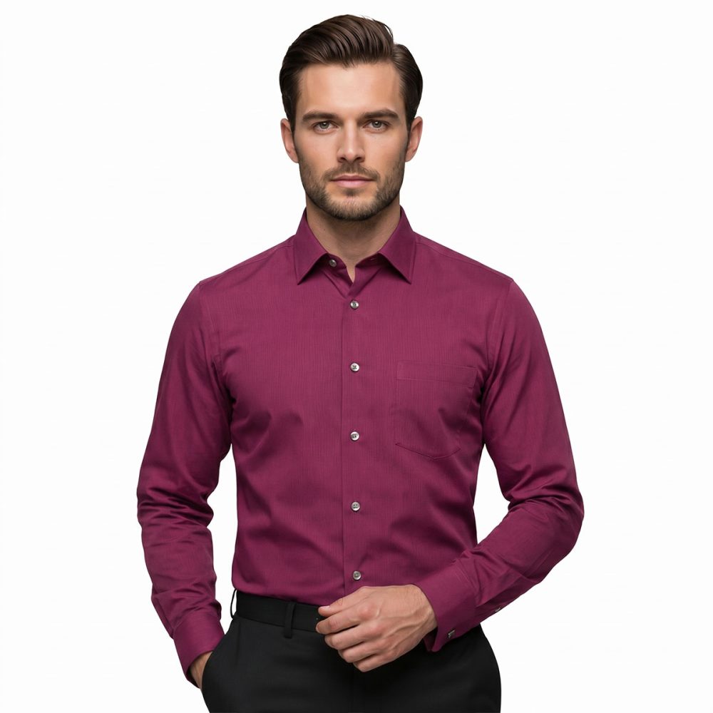 Andre Emilio Light Maroon Shirt For Men