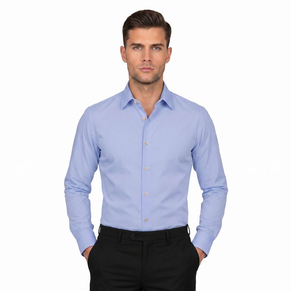 Andre Emilio Powder Blue Dress Shirt For Men