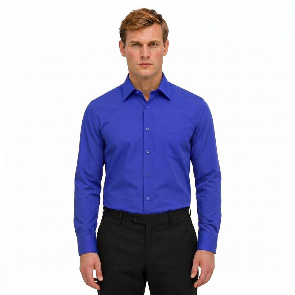 Andre Emilio Royal Blue Dress Shirt For Men