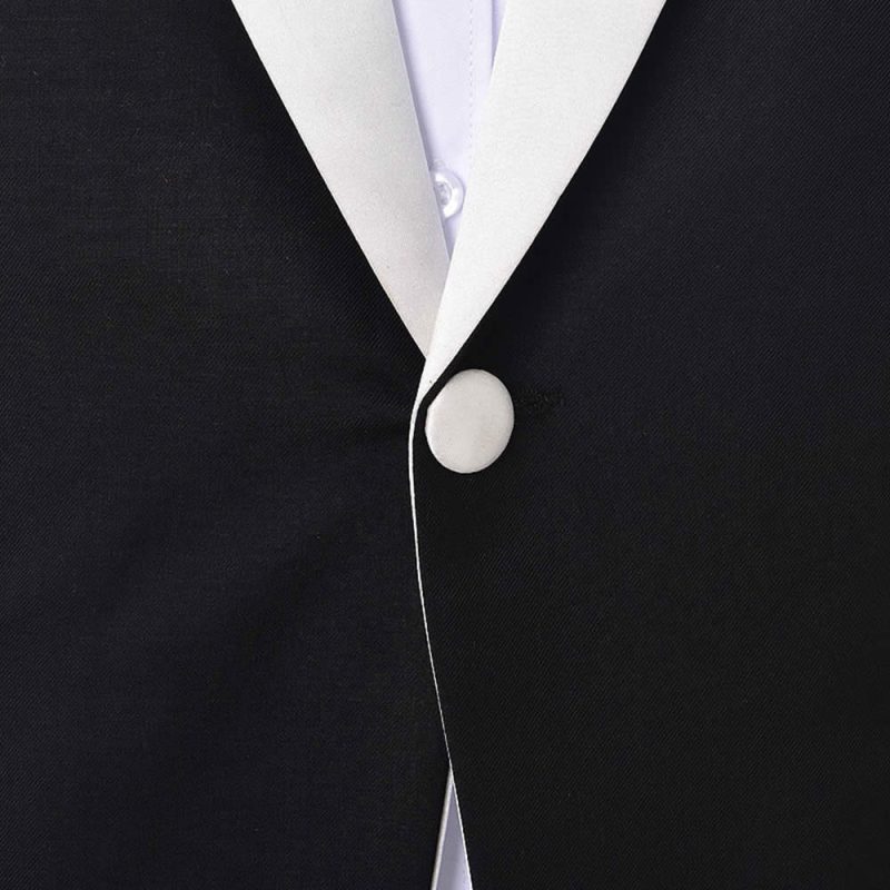 Black Dinner Jacket With White Button