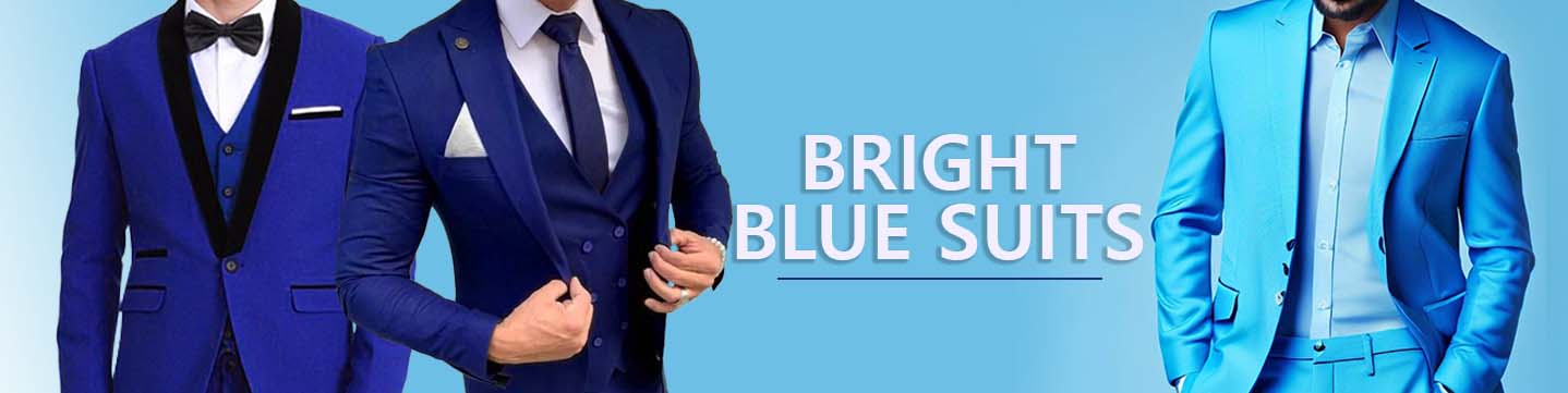 Stylish bright blue tailored suits for men