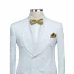 White Double Breasted Tuxedo For Men