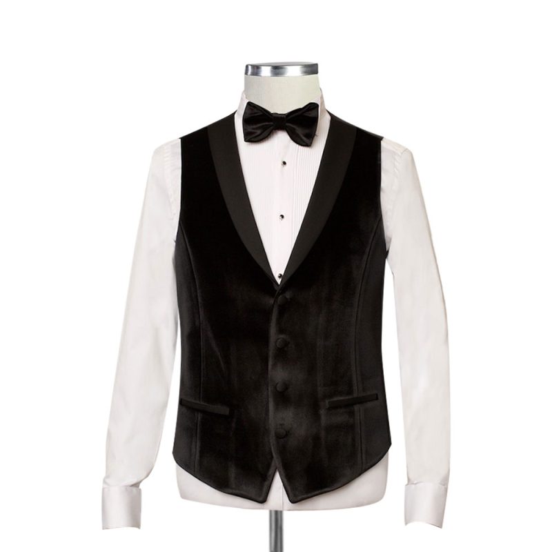 Bespoke Black Velvet Tuxedo Vest