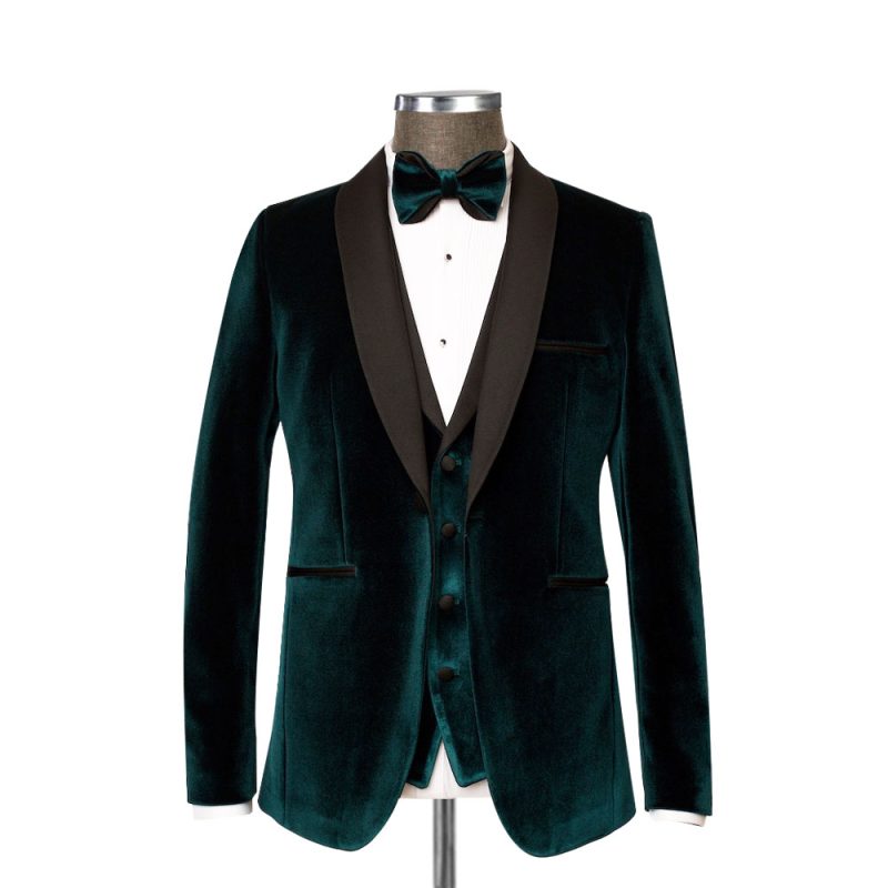 Dark Green Velvet Tuxedo For Men