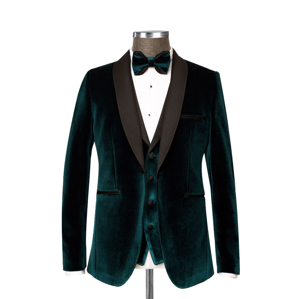 Shop Online Dark Green Velvet Tuxedo - Free Shipping