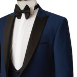 Men’s Navy Blue Tuxedo With Black Lapel