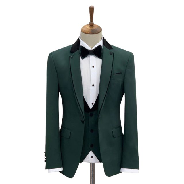 Emerald Green Tuxedo - Kelly Green Tuxedo - Aguesta Green Tuxedo Shawl Collar Single Button main image 1