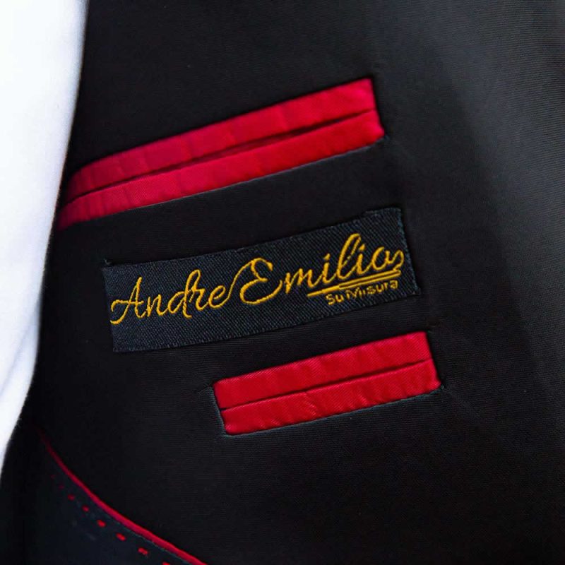 Black Glitter Tuxedo Jacket Inner Side