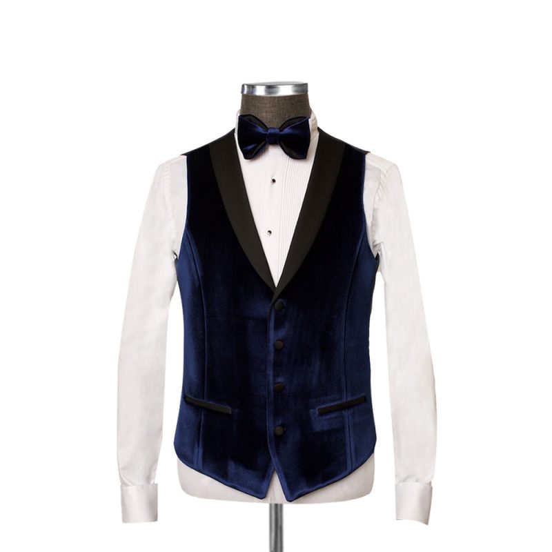 Navy Velvet Waistcoat