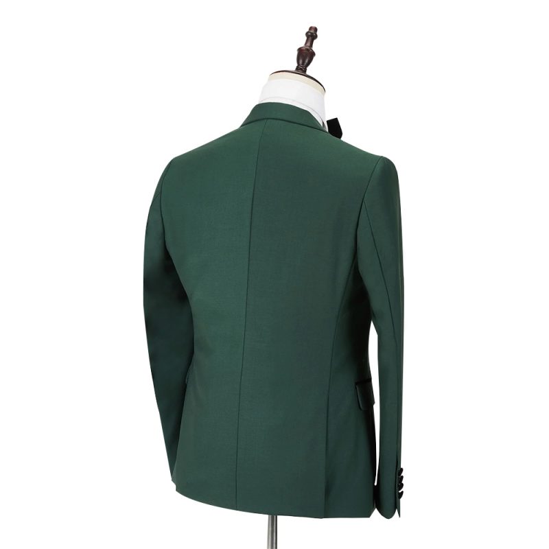 Green Tuxedo With Velvet Vest Back