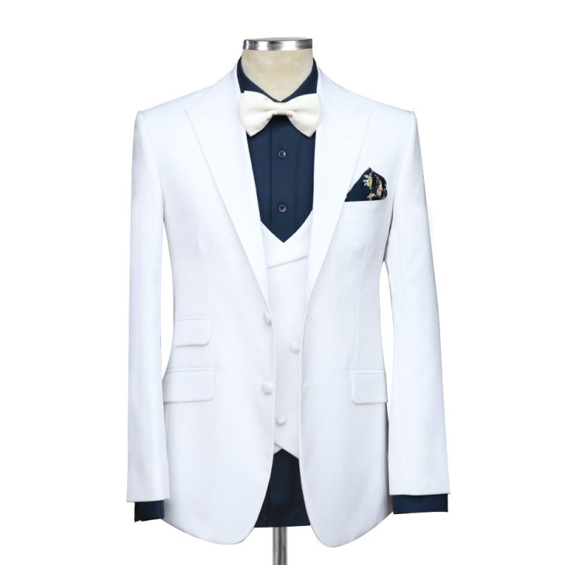 Mens White 3 Piece Suit