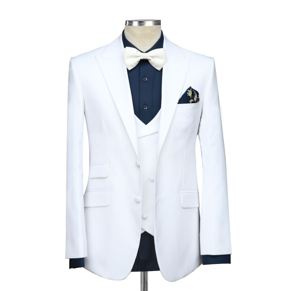 White Regular-Fit 3-Piece Suit – Lavish Apparels